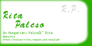 rita palcso business card